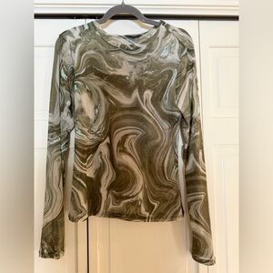 AFRM Marble Print Long Sleeve Top